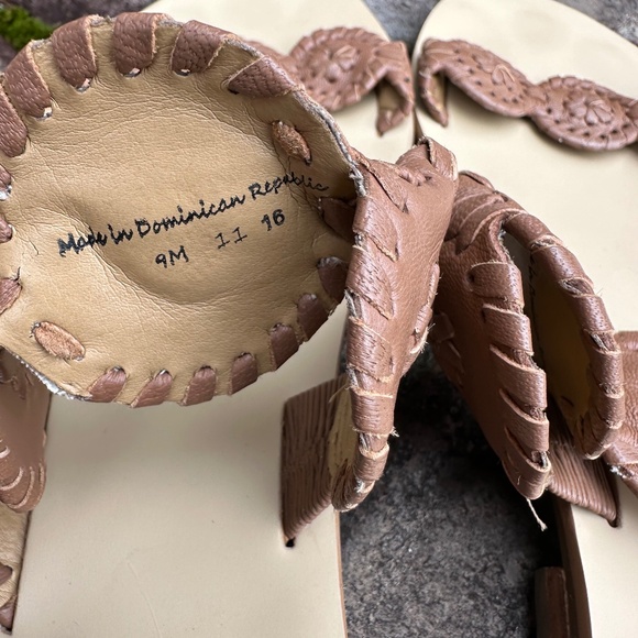 Jack Rogers Brown Leather Medallion 2 Strap Sandals, Size: 9 - Picture 7 of 7